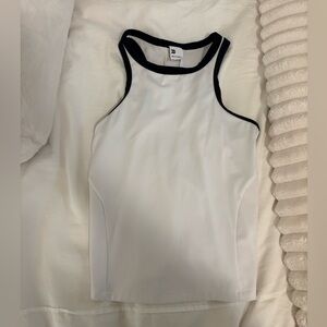 All in Motion White Tank Top with Black Trim